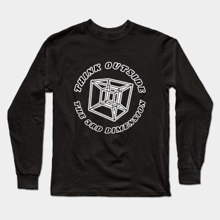 Think Outside The 3rd Dimension – Tesseract design Long Sleeve T-Shirt